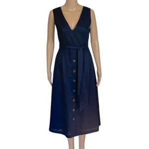 Navy GAP Sleeveless Midi Button Dress Womens Size 10